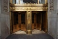 Golden front doors to the Wrigley Building