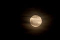 Full Moon with Wispy Clouds in Night Sky Background Royalty Free Stock Photo