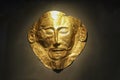 Golden funeral mask of Agamemnon Athens Greece 01 04 2018 Royalty Free Stock Photo