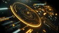 Golden Futuristic HUD Interface Elements Royalty Free Stock Photo