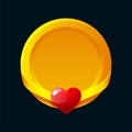 Golden game avatar frame award badges ui icon with heart