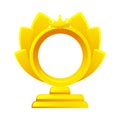 Golden game reward icon. Award frame for game icon