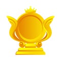Golden game reward icon. Award frame for game icon