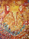 Golden ganesha abstract painting