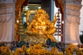 Golden Ganesha god statue in front of the Central World Plaza, Bangkok, Thailand.