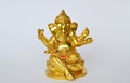 Golden Ganesha statue Hinduism elephant head god worship for luck and success