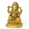 Golden Ganesha Statue isolated on transparent background Royalty Free Stock Photo