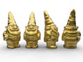 Golden garden gnomes Royalty Free Stock Photo