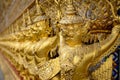 Golden Garuda holding Naga in Wat Prakaew Royalty Free Stock Photo