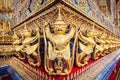 Golden garuda statues at Wat Phra Kaew in Grand Palace, Bangkok