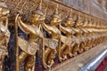 Golden Garuda in Wat Phra Kaew, Temple of the Emerald Buddha, Grand Palace, Thailand. Royalty Free Stock Photo