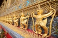 Golden garuda of wat prakaew Royalty Free Stock Photo