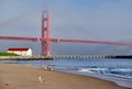 Golden Gate Bridge beach view, San Francisco, California Royalty Free Stock Photo