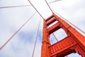 Golden Gate Bridge on a beautiful sunny day with blue sky and clouds in summer - San Fancisco Bay Area, Golden Gate National