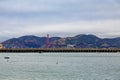 Golden Gate Bridge Beyond San Francisco Pier Royalty Free Stock Photo