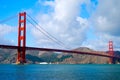 Golden Gate Bridge with Boats Passing By Royalty Free Stock Photo