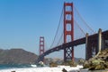 Golden Gate Bridge in the city of San Francisco, California, USA, the most famous and recognizable bridge in the world, a view Royalty Free Stock Photo