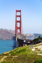 Golden Gate Bridge in the city of San Francisco, California, USA, the most famous and recognizable bridge in the world, a view Royalty Free Stock Photo