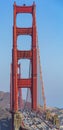 Golden Gate Bridge in the city of San Francisco, California, USA, the most famous and recognizable bridge in the world, a view Royalty Free Stock Photo