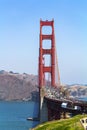 Golden Gate Bridge in the city of San Francisco, California, USA, the most famous and recognizable bridge in the world, a view Royalty Free Stock Photo