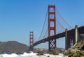 Golden Gate Bridge in the city of San Francisco, California, USA, the most famous and recognizable bridge in the world, a view Royalty Free Stock Photo