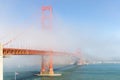 Golden Gate Bridge covered by clouds Royalty Free Stock Photo