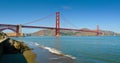 Golden Gate Bridge from Crissy Field panorama Royalty Free Stock Photo