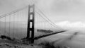 B&W Golden Gate Bridge Fog Royalty Free Stock Photo