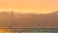 Golden Gate Bridge at Dusk with Fog Royalty Free Stock Photo