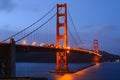 Golden Gate Bridge in the dusk (landscape) Royalty Free Stock Photo