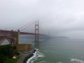 the golden gate bridge in the fog Royalty Free Stock Photo