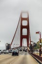Golden gate bridge in fog, San Franciso, California.