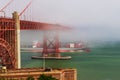 The Golden Gate Bridge in foggy weather, San Francisco, USA Royalty Free Stock Photo