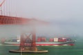 The Golden Gate Bridge in foggy weather, San Francisco, USA Royalty Free Stock Photo