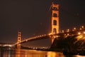 Golden Gate Bridge Golden Night Light Royalty Free Stock Photo