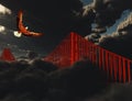 Golden Gate Bridge in Heavy Fog Royalty Free Stock Photo
