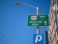 Golden Gate Bridge highway direction sign