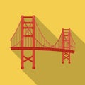 Golden Gate Bridge icon in flate style isolated on white background. USA country symbol stock vector illustration.