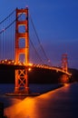 Golden Gate Bridge Illuminated Royalty Free Stock Photo