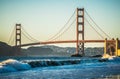 Golden gate bridge in its beauty at sunset Royalty Free Stock Photo