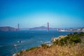 Golden gate bridge from lands end trail deadman's point Royalty Free Stock Photo