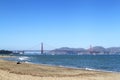 Golden Gate Bridge San Francisco and Crissy Field East Beach, USA Royalty Free Stock Photo