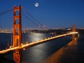 Golden Gate Bridge with Moon light Royalty Free Stock Photo