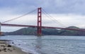 Golden Gate Bridge at morning light looking from Crissy Field Royalty Free Stock Photo