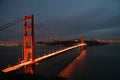 Golden Gate Bridge Night Light Royalty Free Stock Photo