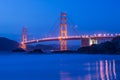 Golden gate bridge at night in San Francisco Royalty Free Stock Photo