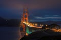 Golden Gate Bridge in San Francisco at night Royalty Free Stock Photo