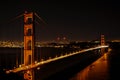 Golden Gate Bridge by night, San Francisco, USA Royalty Free Stock Photo