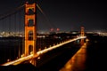 Golden Gate Bridge by night, San Francisco, USA Royalty Free Stock Photo