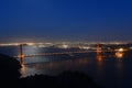 Golden Gate Bridge at night, San Francisco, USA Royalty Free Stock Photo